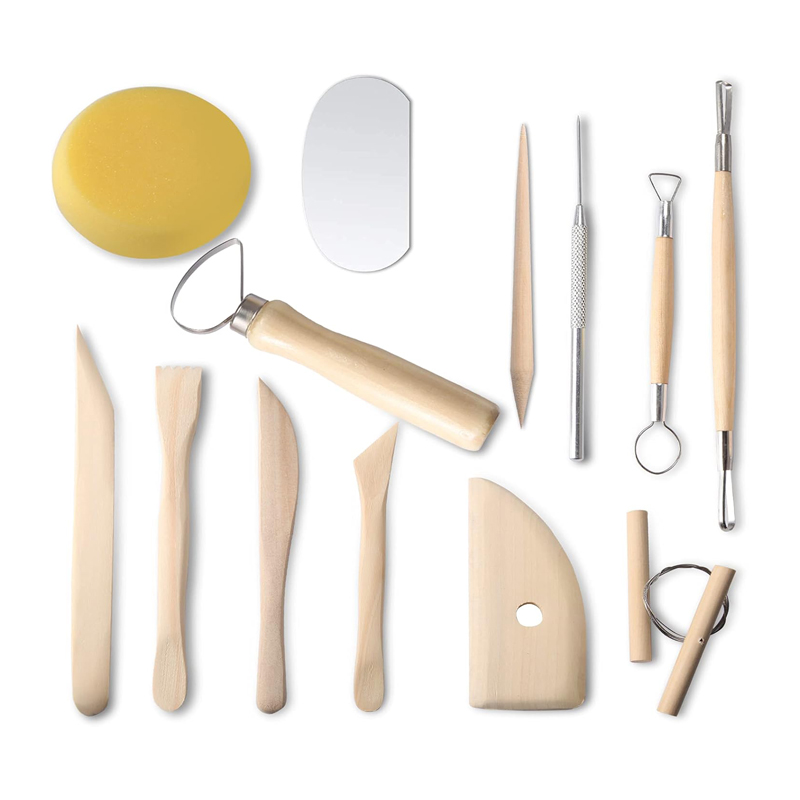 Model Kit Wood - 13 Pcs Pottery Clay Sculpting Modeling