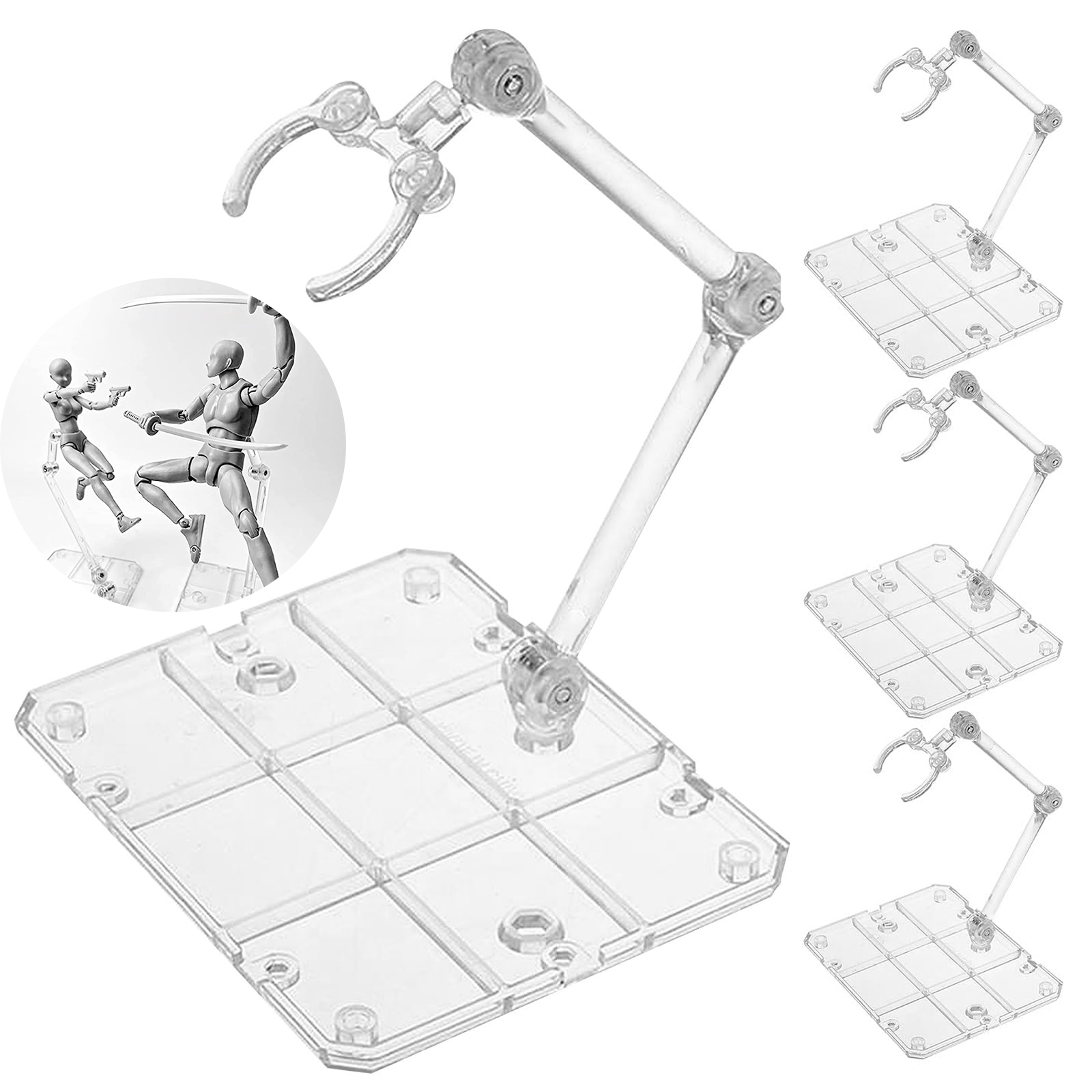Model Kit Jms - Clear Action Figure Stand,Assembly Action Figure