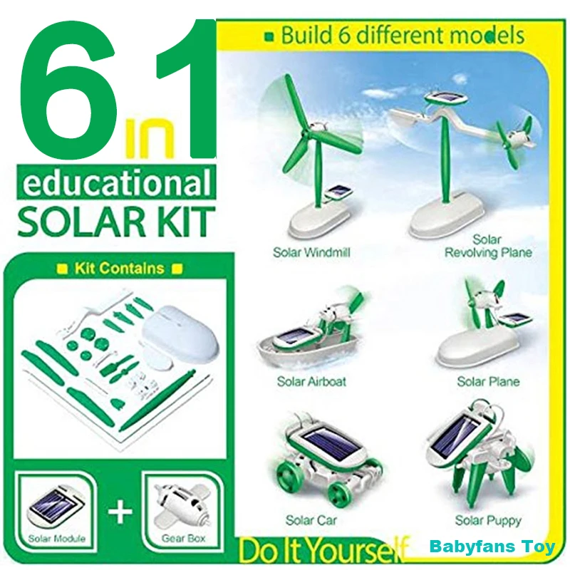 6-In-1 Solar-Power Robot Kit A - Model Kit U Boat ulasan dan harga