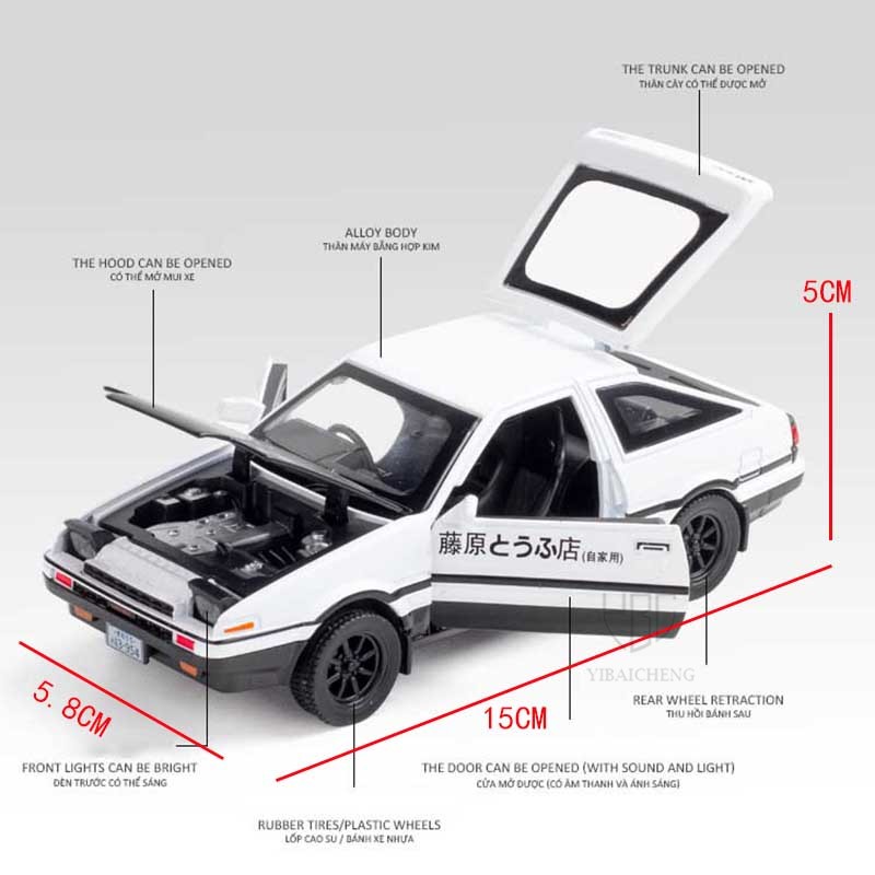 1/32 INITIAL D AE86 Alloy Car  - Model Kit Ae86 ulasan dan harga