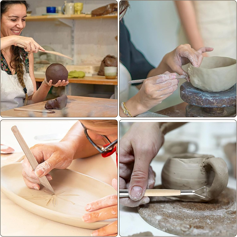 13 Pcs Pottery Clay Sculpting  - Model Kit Wood ulasan dan harga