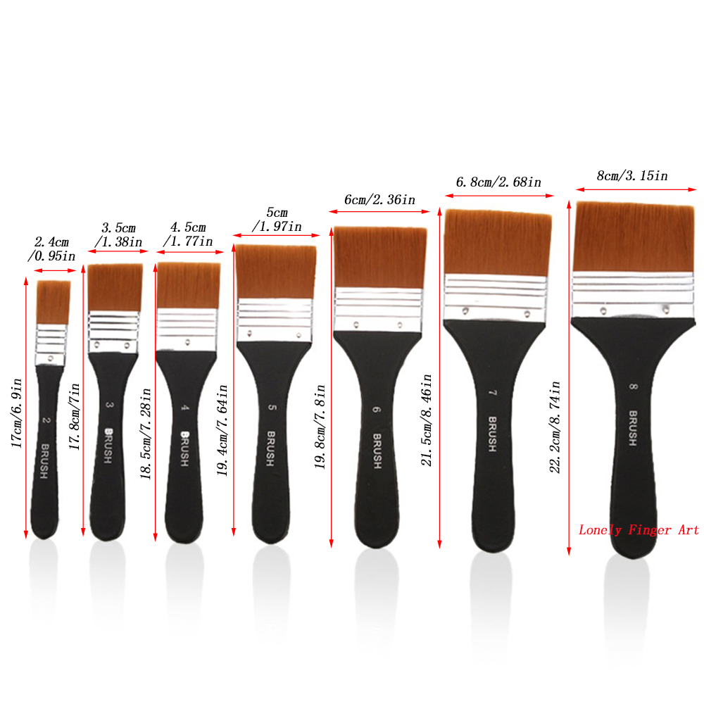 1/3/4/7Pcs Wide Flat Paint Bru - Model Kit Acrylic Paint ulasan dan harga