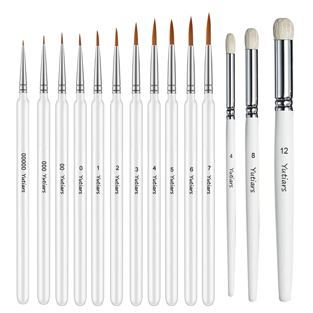 Wood Handle 14PCS Fine Detail  - Model Kit Paint Set ulasan dan harga