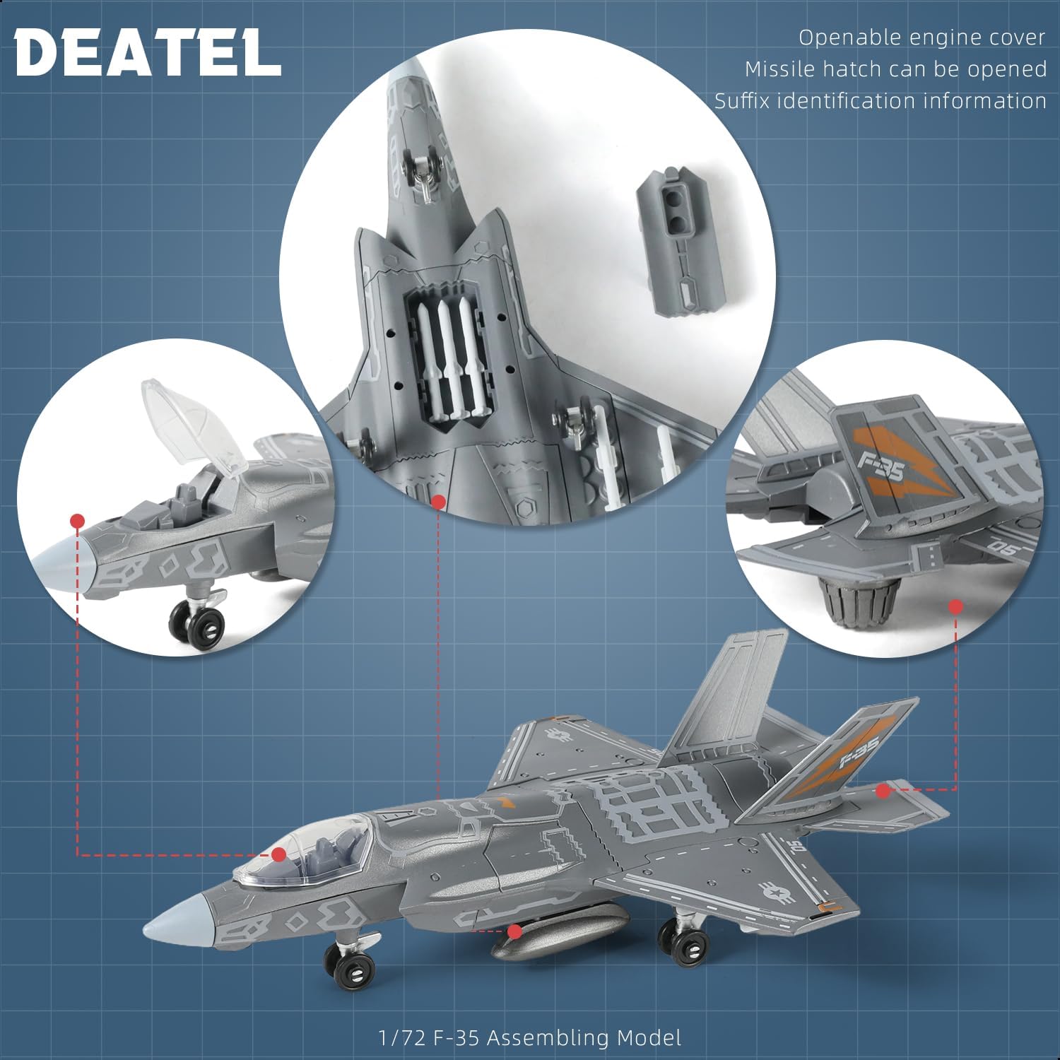 1:72 Scale F-35 Fighter Jet Qu - Model Kit Manual ulasan dan harga