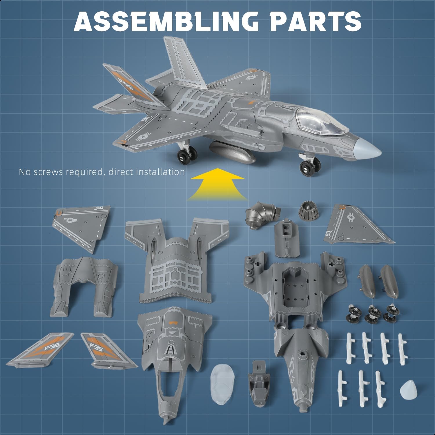 1:72 Scale F-35 Fighter Jet Qu - Model Kit Manual ulasan dan harga