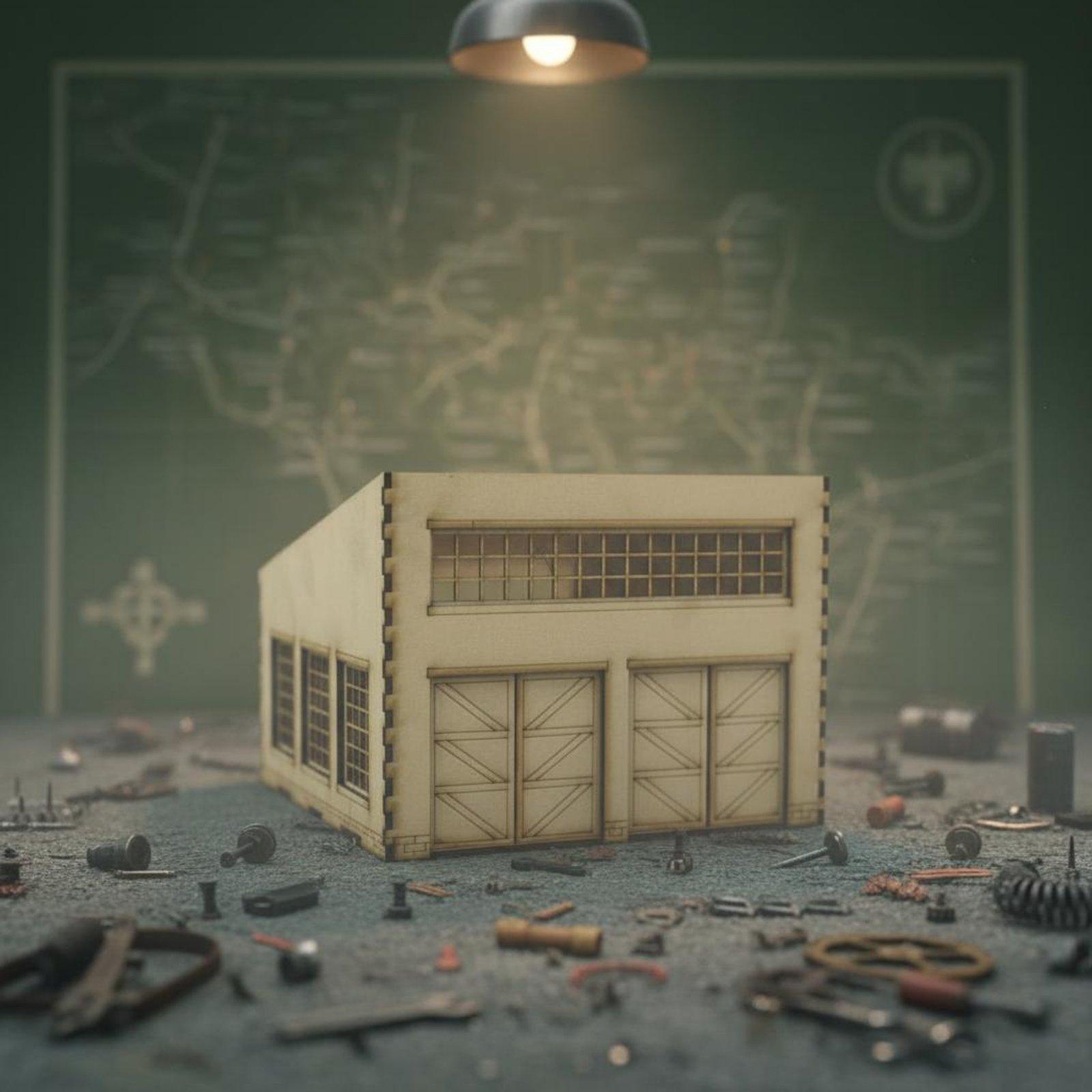 Wartime Vehicle Repair Factory - Model Kit Wood ulasan dan harga