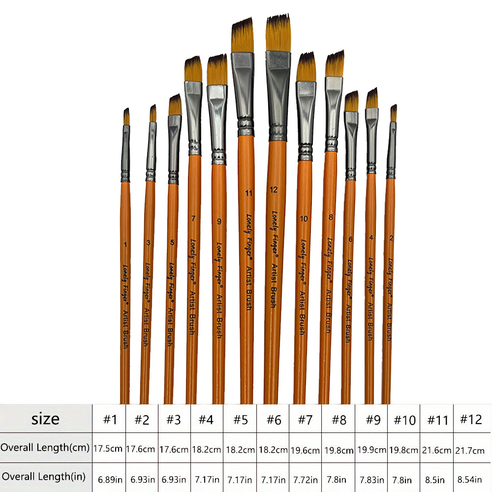 Angular Paint Brushes, 12Pcs O - Model Kit Acrylic Paint ulasan dan harga